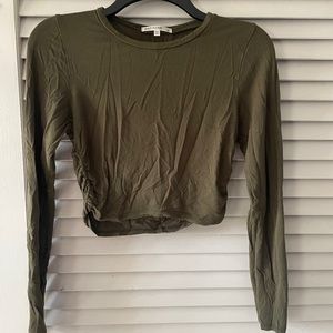Thin long sleeve olive green shirt